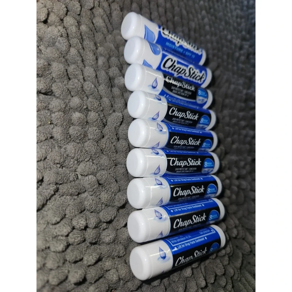 9 ChapStick Moisturizer Original Lip Balm Tubes, SPF 15 0.15 Oz New Sealed